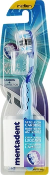 Зубна щітка Mentadent White Now Carbon + Correction середньої жорсткості блакитна (8710908837425)