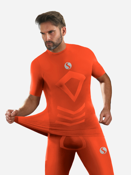 Koszulka męska krótki rękaw Sesto Senso CL39 L/XL Pomarańczowa (5904280037860)