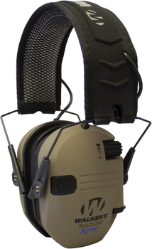 Активні тактичні навушники Walker's Razor X-TRM з пом'якшеними охолоджуючими амбюшурами та оголів'ям, FDE (Пісочний)