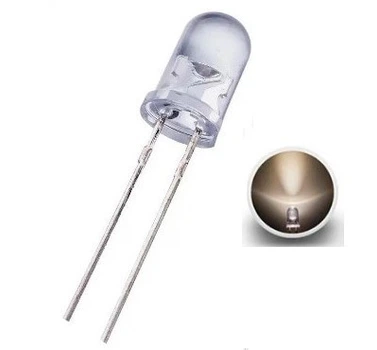 LED светодиод 3мм, 2.0 – 2.2В, 20мА, белый, 5 шт.