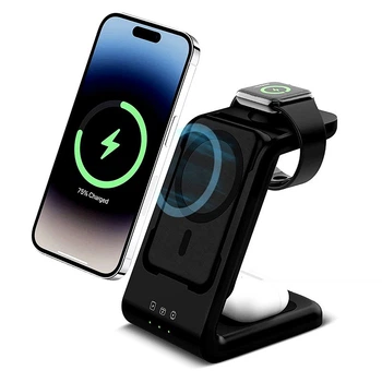 Зарядка беспроводная Qi 3in1 Wireless Charger JYD W16 |5-15W| Док-станция для iPhone + iWatch + Airpods