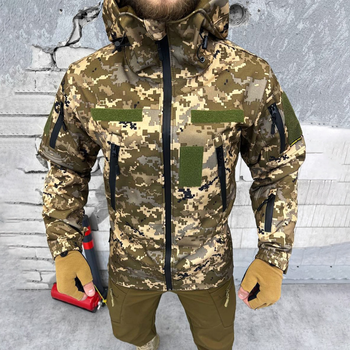 Мужская Демисезонная Куртка Soft Shell с флисовой подкладкой / Верхняя Одежда Logos-Tac пиксель размер M