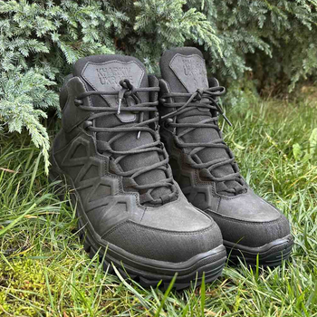 Високі Шкіряні Кросівки чорні / Демісезонне Взуття із захистом від вологи розмір 44