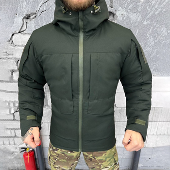 Чоловічий бушлат з підкладкою OMNI-HEAT та силіконовим утеплювачем 150 / Зимова куртка Oxford олива розмір 2XL
