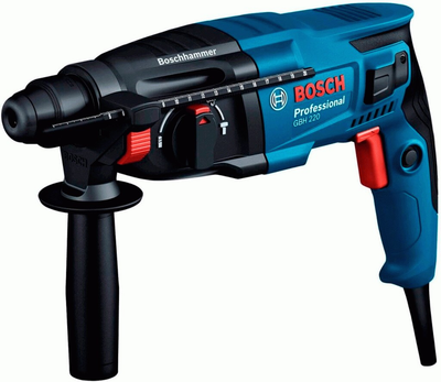 Перфоратор Bosch Professional GBH 220 с набором буров и зубил SDS-plus Mixed Set, в кейсе (06112A6020+2608578765)