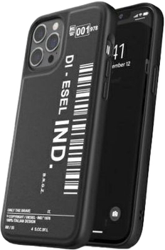 Панель Diesel Moulded Case Core Barcode Graphic для Apple iPhone 12 Pro Max Black-white (8718846085007)