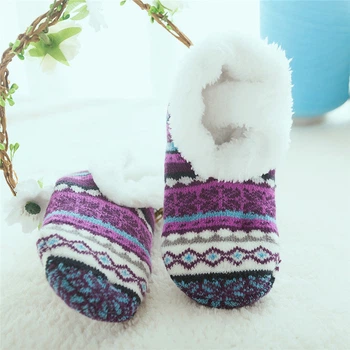 Теплі тапочки-шкарпетки зі стоперами новорічні Honey Fashion Accessories 36-39 р фіолетовий (1-5/2)