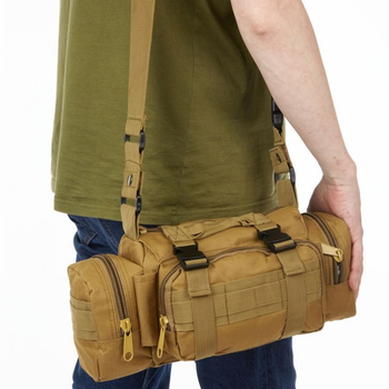 Тактическая сумка Tactical 5L поясная/ плечевая/ армейская/ нагрудная