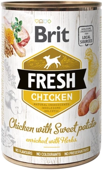 Mokra karma dla psów Brit Fresh z kurczakiem i batatami 400 g (8595602533893)