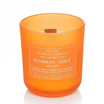 Свічка ароматична з дерев'яним гнотом Pumpkin Spice Semi Dry 6677