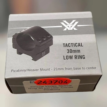 Крепление для оптики – кольцо Vortex Tactical Ring 30 mm, Low (TRL), Picatinny, кольцо для прицела 30 мм (243704)