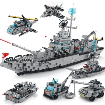 Конструктор Военный корабль 6в1 LELEBROTHER 8734 WARSHIP, 1560 деталей