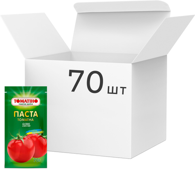 Упаковка томатної пасти Томатіно 25% 70 г x 70 шт (4820266360412)