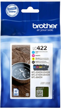 Zestaw tuszy Brother LC422 Multipack Ink do drukarki 550 arkuszy 4 szt 4 kolory (4977766818926)