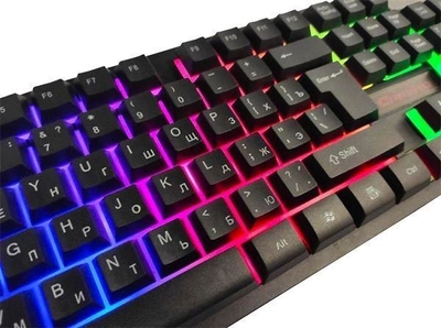 Компьютерная игровая Клавиатура KEYBOARD HK-6300 с подсветкой Черный
