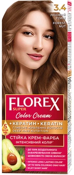 Стійка крем-фарба для волосся Florex Super Кератин 3.4 Лісовий горіх (4823001603041-1)