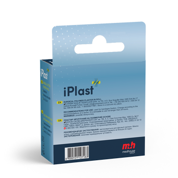 Пластырь iPlast хирургический на полимерной основе 5мх1,25см, белого цвета