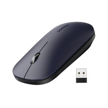 Мышка Ugreen Беспроводная Бесшумная 4000 DPI 2.4G с USB-приемником портативная ультратонкая оптическая Черный