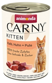 Mokra karma dla kociąt Animonda Carny Kitten cielęcina,kurczak,indyk 400 g (4017721839709)