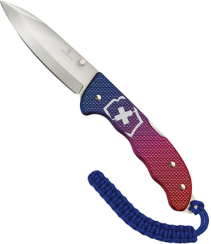 Нож Victorinox Evoke Alox 136 мм 5 функций темляк Рифленный сине-красний градиент (0.9415.D221)