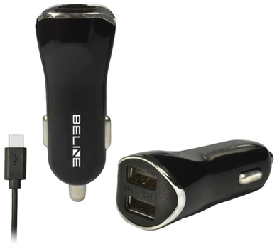 Автомобільний зарядний пристрій Beline 2xUSB + USB-C 2.1A Black (5900168331211)
