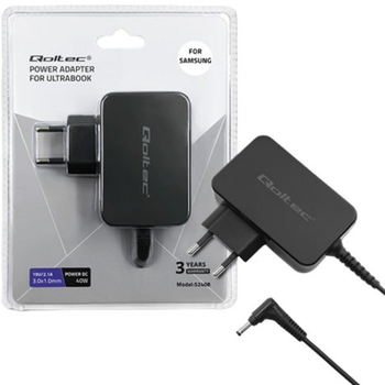 Блок живлення Qoltec для ультрабука Samsung 19V 40W 2.1A (5901878524085)