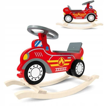 Дерев’яна іграшка-гойдалка пожежний автомобіль коник-качалка Ricokids