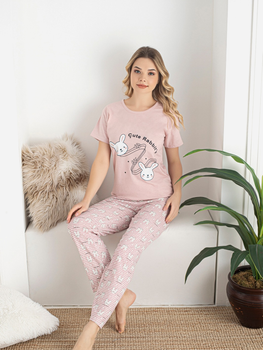 Піжама (штани+футболка) жіноча NOVITI PD005-W-01 XL Рожева (5905204314326)