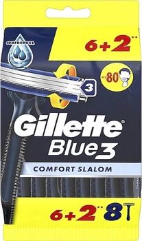 Набор одноразовых станков для бритья, 8 шт. - Gillette Blue 3 Comfort Slalom 8шт (1224011-132430)