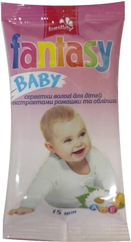 Серветки вологі для дітей з екстрактом ромашки та обліпихи - Fantasy Baby 15ml (1198295-139153)