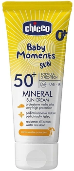 Крем сонцезахисний мінеральний - Chicco Baby Moments Sun SPF 50+ 75ml (1215821-139935)