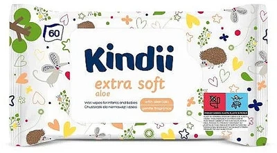 Детские влажные салфетки, 60 шт. - Kindii Extra Soft 60шт (1188128-138643)