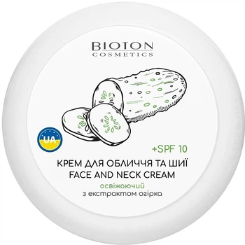 Крем для лица и шеи с экстрактом огурца - Bioton Cosmetics Face & Neck Cream SPF 10 100ml (1226268-138348)