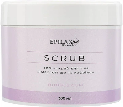Гель-скраб для тіла з маслом ши та кофеїном "Баббл Гам" - Epilax Silk Touch Bubble Gum 300ml (1197810-137840)