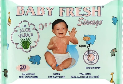 Дитячі вологі серветки з екстрактом алое та аллонтоіном - Baby Fresh Aloe Vera 20шт (1155582-122236)