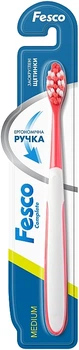 Зубна щітка середньої жорсткості, червона - Fesco Complete Medium Tothbrush (1234563-141229)