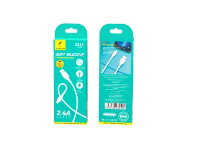Кабель SkyDolphin S22L Soft Silicone USB - Lightning (M/M), 1 м, Білий (USB-000599)