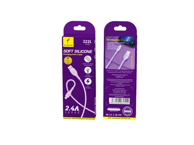 Кабель SkyDolphin S22L Soft Silicone USB - Lightning (M/M), 1 м, Фіолетовий (USB-000600)