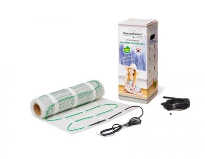 Теплый электрический пол ThermoGreen тонкий нагревателый мат TGMT 150 Вт/м² 1м.кв 150 Вт