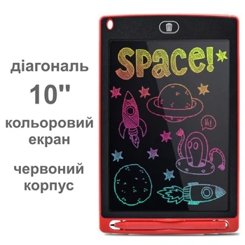 Детский графический LCD планшет доска для рисования и записи цветной 10 дюймов Writing Tablet красный