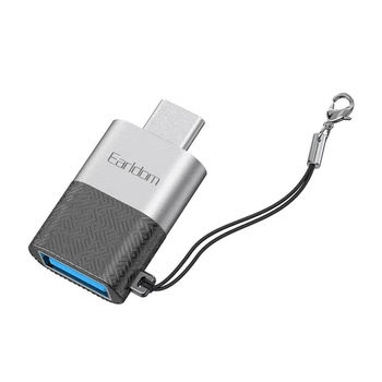Адаптер OTG USB C to USB Earldom ET-OT72 Переходник на флешку Серебристый