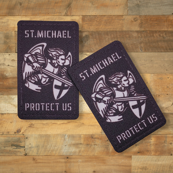 Шеврон St. Michael protect us, 8х5, на липучке (велкро), патч печатний