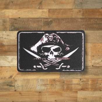 Шеврон Піратський Прапор, 8х5, на липучці (велкро), патч друкований