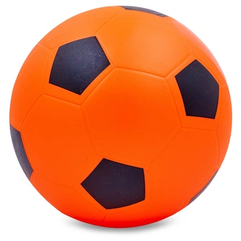 Мяч резиновый футбольный Zelart 5652 диаметр 22см вес 200г Orange-Black