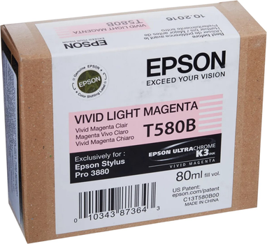 Картридж з чорнилом Epson T580B UltraСhrom K3 80 ml Vivid Light Magenta (10343873643)