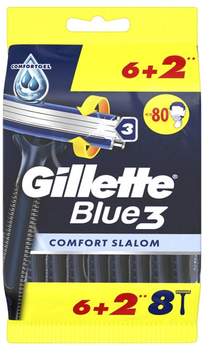 Одноразові чоловічі бритви Gillette Blue3 Comfort Slalom 8 шт (8700216187732)