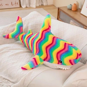 Плюшевая игрушка подушка My Kigu Акула Мягкая Антистресс Разноцветная 140 см (9037)