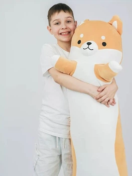 М'яка іграшка подушка Обіймашка My Kigu Собака Коргі Батон Антистрес Коричнева 120 см (9042)