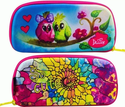 Пенал шкільний каркасний Magic birds 23х12х3см Delune