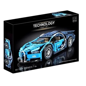 Детская машинка конструктор Technology Bugatti 1258 детали 1:14 синяя (33-7-T2006)